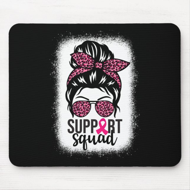 Brustkrebs-Bewusstsein Unterstützung-squad Messy B Mousepad (Vorne)