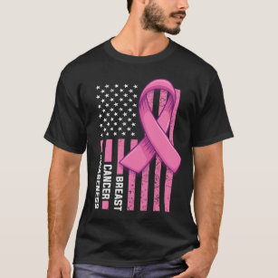 Brustkrebs Bewusstsein USA Flagge Rosa Shirt, Brus T-Shirt