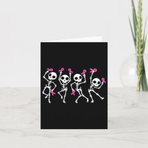 Brustkrebs-Bewusstsein von Ribbon Skelett Frauen M Karte