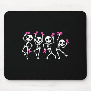 Brustkrebs-Bewusstsein von Ribbon Skelett Frauen M Mousepad
