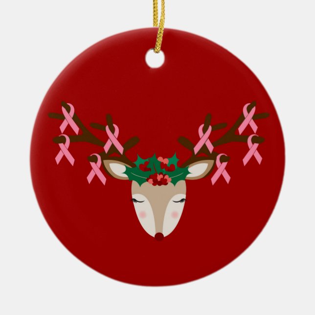 Brustkrebs-Bewusstsein Weihnachtsschmuck (Vorne)