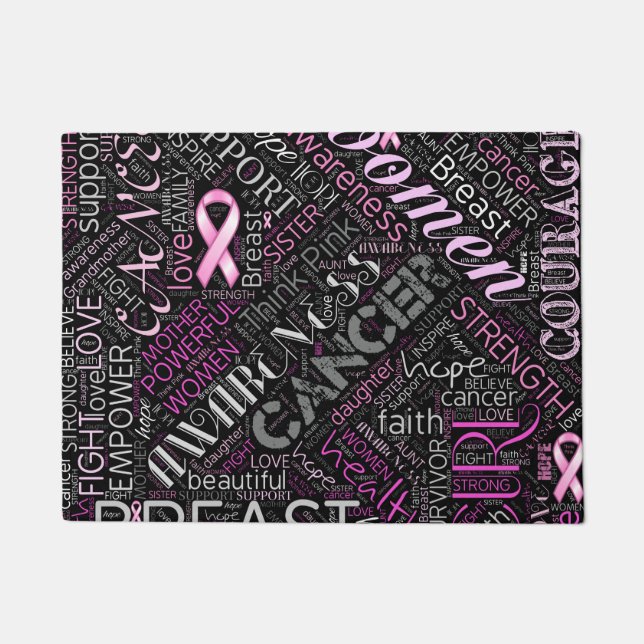 Brustkrebs-Bewusstsein Word Cloud-ID261 Fußmatte (Vorderseite)