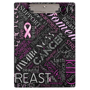 Brustkrebs-Bewusstsein Word Cloud-ID261 Klemmbrett