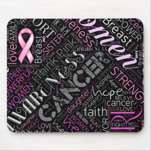 Brustkrebs-Bewusstsein Word Cloud-ID261 Mousepad
