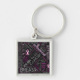 Brustkrebs-Bewusstsein Word Cloud-ID261 Schlüsselanhänger