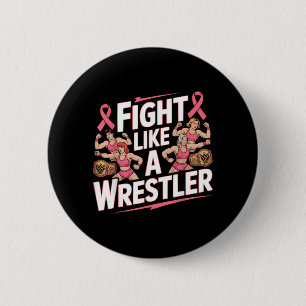 Brustkrebs-Bewusstsein-Wrestling-Fan-Wrestler Button