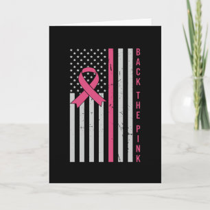 Brustkrebs-Bewusstsein zurück The Pink USA Patriot Karte