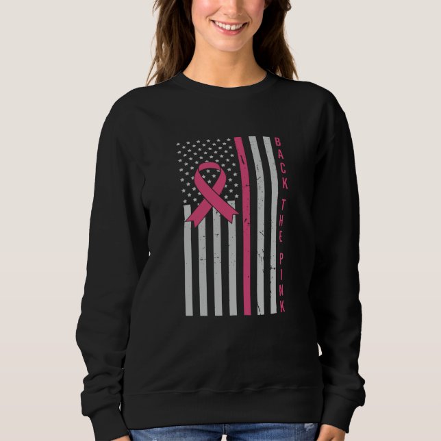 Brustkrebs-Bewusstsein zurück The Pink USA Patriot Sweatshirt (Vorderseite)