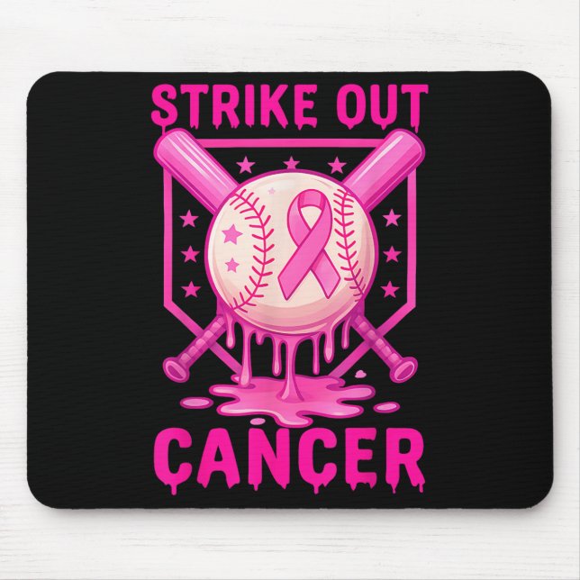 Brustkrebs-Bewusstseins-Baseball-Kampf ausschlagen Mousepad (Vorne)