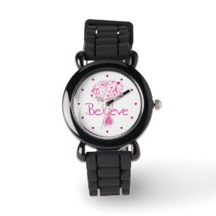 Brustkrebs-Bewusstseins-Baum Armbanduhr