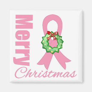 Brustkrebs-Bewusstseins-frohe Weihnacht-Band Magnet
