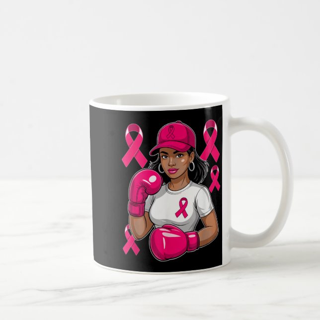 Brustkrebs-Bewusstseins-Kämpfer Kaffeetasse (Rechts)