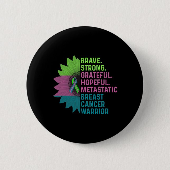 Brustkrebs-Bewusstseins-Krieger  Button (Vorderseite)