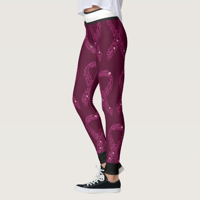 Brustkrebs-Bewusstseins-Leggings Leggings (Links)