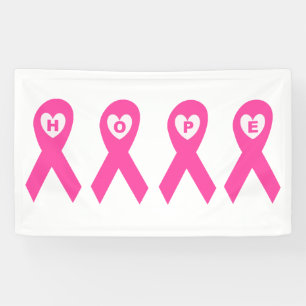 Brustkrebs-Bewusstseins-Rosa-Band HOFFNUNG Banner