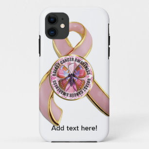 Brustkrebs-Bewusstseins-Schmetterling iPhone 11 Hülle