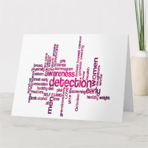 Brustkrebs-Bewusstseins-Wolken-Kunst Karte