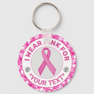 Brustkrebs-Bewusstseinsband Ich trage Pink für Schlüsselanhänger