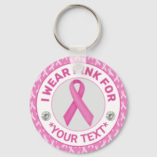 Brustkrebs-Bewusstseinsband Ich trage Pink für Schlüsselanhänger