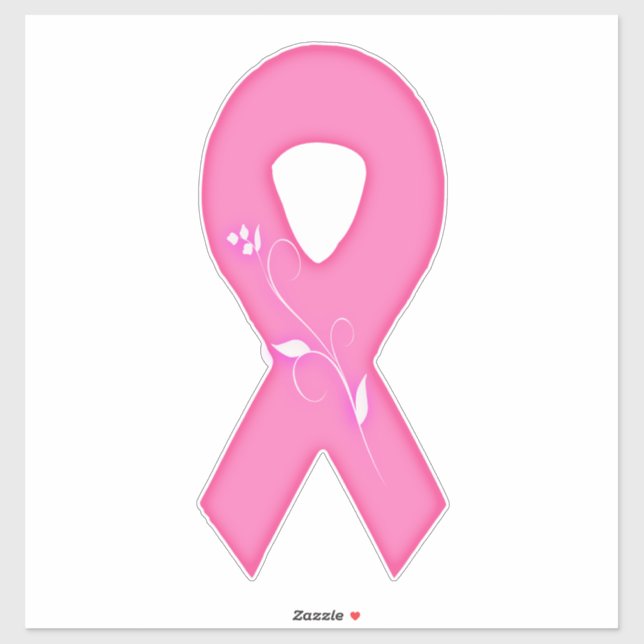 Brustkrebs-Bewusstseinsband mit Blume Aufkleber (Blatt)