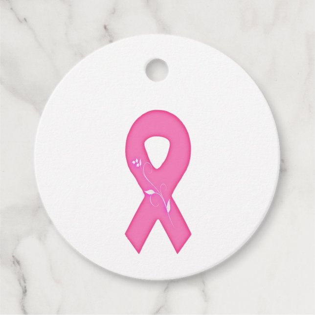 Brustkrebs-Bewusstseinsband mit Blume Geschenkanhänger (Vorderseite)