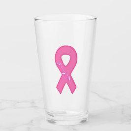 Brustkrebs-Bewusstseinsband mit Blume Glas