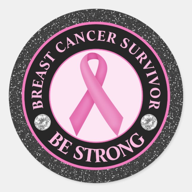 Brustkrebs-Bewusstseinsbildung Runder Aufkleber (Vorderseite)