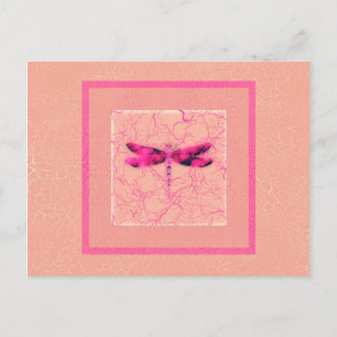 Brustkrebs-Bewusstseinsdragonfly Postkarte