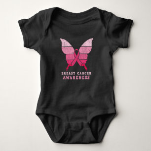 Brustkrebs-Bewusstseinsfamilie passt Schmetterling Baby Strampler