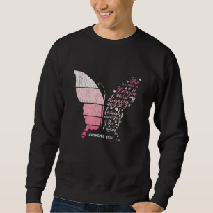 Brustkrebs-Bewusstseinsfamilie passt Schmetterling Sweatshirt