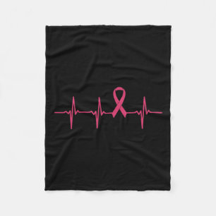 Brustkrebs-Bewusstseinsgeschenk für Ribbon Heartbe Fleecedecke