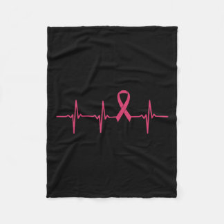 Brustkrebs-Bewusstseinsgeschenk für Ribbon Heartbe Fleecedecke