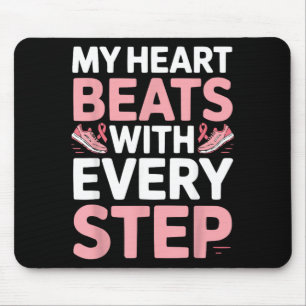 Brustkrebs-Bewusstseinsläufer läuft Pinkes Band Mousepad