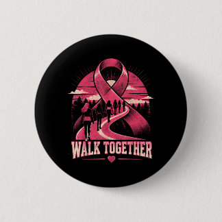 Brustkrebs-Bewusstseinsmarsch Zusammen Rosa Band Button