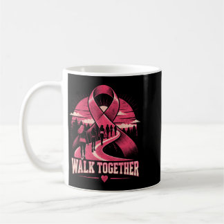 Brustkrebs-Bewusstseinsmarsch Zusammen Rosa Band Kaffeetasse