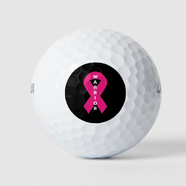 Brustkrebs-Bewusstseinsmonat des Kriegers rosa Rib Golfball (Vorderseite)