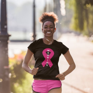 Brustkrebs-Bewusstseinsmonat des Kriegers rosa Rib T-Shirt