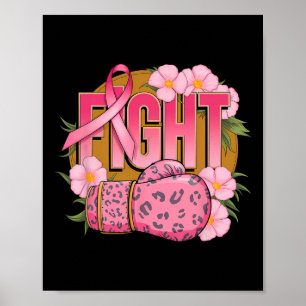 Brustkrebs-Bewusstseinsschlacht Boxhandschuhe Poster