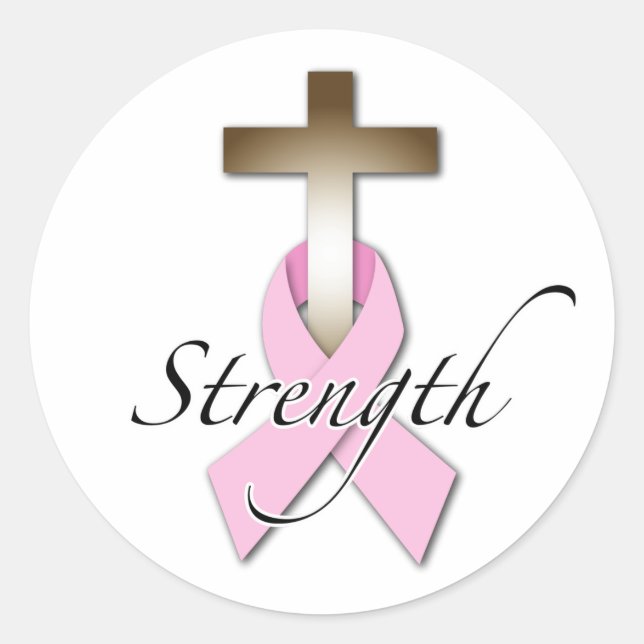 Brustkrebs-Bewusstseinsstärke Runder Aufkleber (Vorderseite)