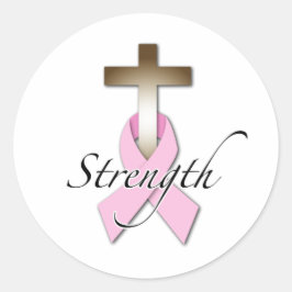 Brustkrebs-Bewusstseinsstärke Runder Aufkleber