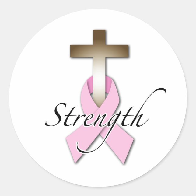 Brustkrebs-Bewusstseinsstärke Runder Aufkleber (Vorderseite)