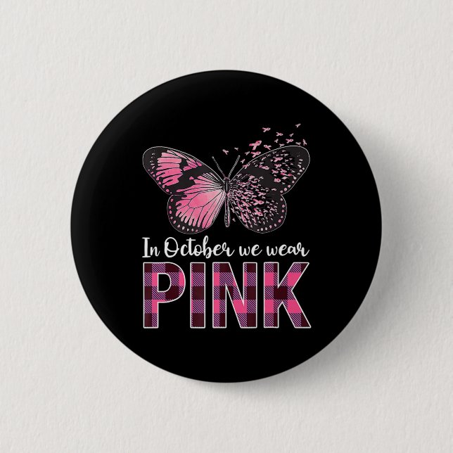 Brustkrebs-Bewusstseinsstörung - Im Oktober Button (Vorderseite)