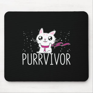 Brustkrebs-Bewusstseinsüberlebung Katzenbehandlung Mousepad