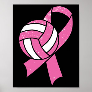 Brustkrebs-Bewusstseinsüberschuss kämpfen Volleyll Poster