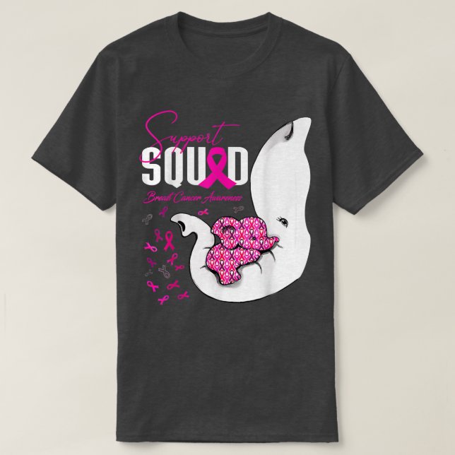 Brustkrebs-Bewusstseinsunterstützung Squad Elephan T-Shirt (Design vorne)