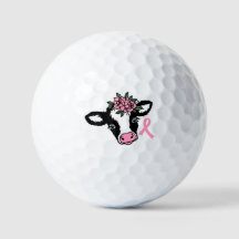 Brustkrebs Blumenrosa Heifer Kuh Golf Ball
