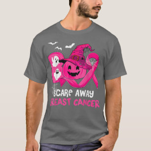 Brustkrebs Boo Scare Away Pink Ribbon Happy Hal T-Shirt