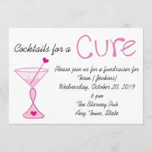 Brustkrebs/Cocktails für eine Heilungs-Einladung Einladung