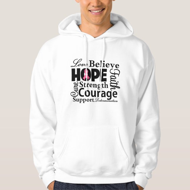 Brustkrebs-Collage of Hope Hoodie (Vorderseite)