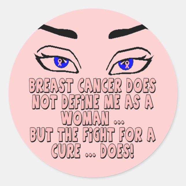 Brustkrebs definiert mich nicht runder aufkleber (Vorderseite)